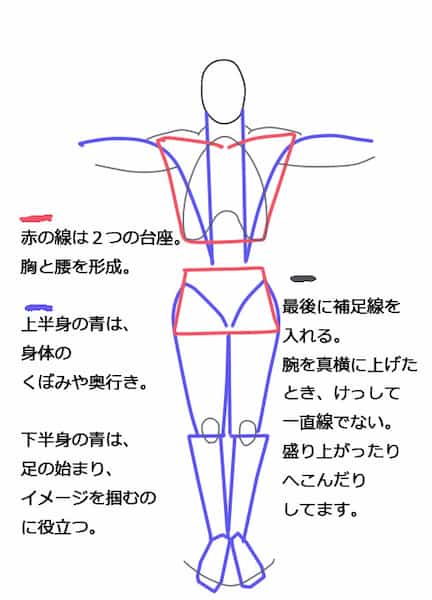 イラスト講座 男性の身体の描き方 なるほど簡単な基本を学ぼう Cattei キャッティ 猫とバラの庭ブログ
